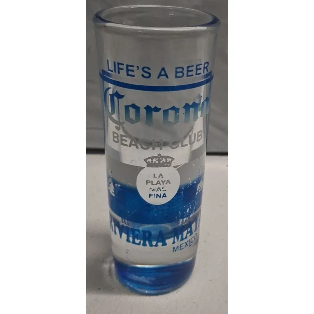 Corona Beach Club Life's A Beer Cancun Mexico Shot Glass